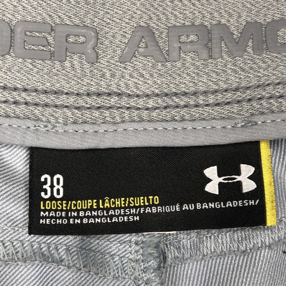 UNDER ARMOUR UA Loose Men’s Match Play Tapered Gray Golf Shorts 9” - Picture 9 of 9